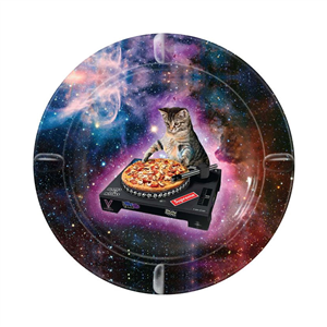 vinyl cat metal ashtray 