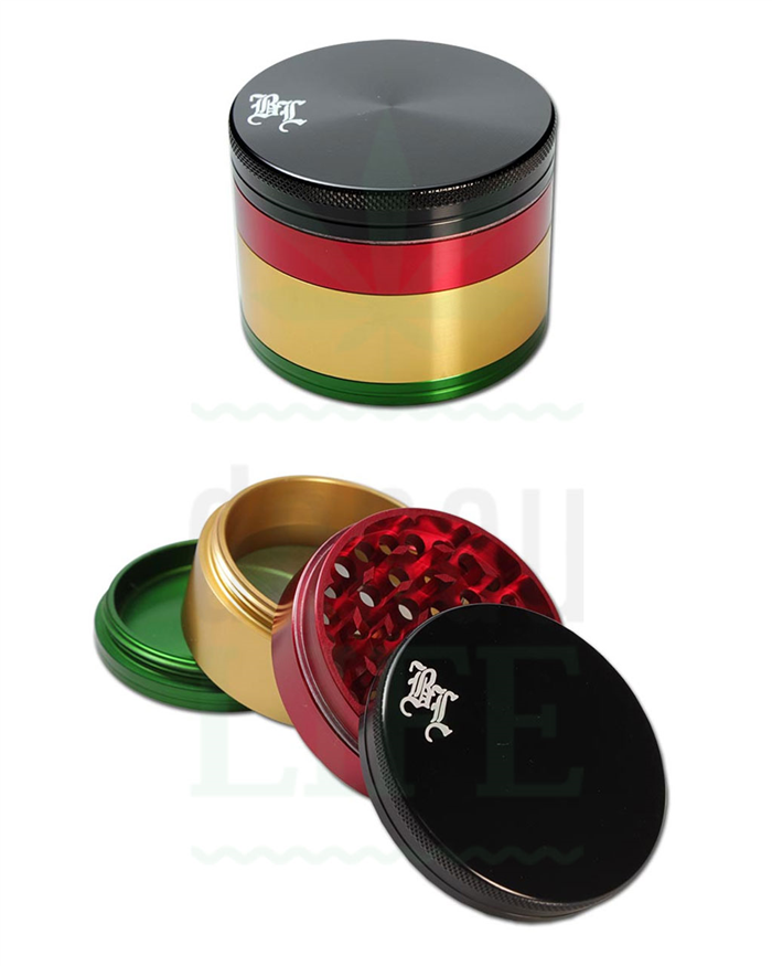 Grinder Black Leaf Alluminium Rasta 60MM